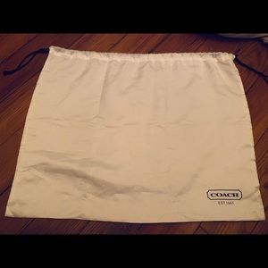 White Silk Coach Dust Bag